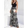 image:imageBTFBM Two Piece Sets For Women Summer 2026 Spring Outfits Casual Sleeveless Wide Leg Pants Sets Beach Vacation ClothesFloral Black