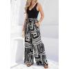 image:imageBTFBM Two Piece Sets For Women Summer 2026 Spring Outfits Casual Sleeveless Wide Leg Pants Sets Beach Vacation ClothesFloral Black