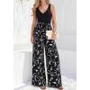 image:imageBTFBM Two Piece Sets For Women Summer 2026 Spring Outfits Casual Sleeveless Wide Leg Pants Sets Beach Vacation ClothesFloral Black White
