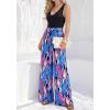 image:imageBTFBM Two Piece Sets For Women Summer 2026 Spring Outfits Casual Sleeveless Wide Leg Pants Sets Beach Vacation ClothesFloral Blue
