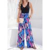 image:imageBTFBM Two Piece Sets For Women Summer 2026 Spring Outfits Casual Sleeveless Wide Leg Pants Sets Beach Vacation ClothesFloral Blue
