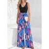 image:imageBTFBM Two Piece Sets For Women Summer 2026 Spring Outfits Casual Sleeveless Wide Leg Pants Sets Beach Vacation ClothesFloral Blue