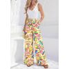 image:imageBTFBM Two Piece Sets For Women Summer 2026 Spring Outfits Casual Sleeveless Wide Leg Pants Sets Beach Vacation ClothesFloral Multicolored