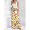 image:imageBTFBM Two Piece Sets For Women Summer 2026 Spring Outfits Casual Sleeveless Wide Leg Pants Sets Beach Vacation ClothesFloral Multicolored