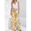 image:imageBTFBM Two Piece Sets For Women Summer 2026 Spring Outfits Casual Sleeveless Wide Leg Pants Sets Beach Vacation ClothesFloral Multicolored