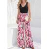 image:imageBTFBM Two Piece Sets For Women Summer 2026 Spring Outfits Casual Sleeveless Wide Leg Pants Sets Beach Vacation ClothesFloral White Rose Red