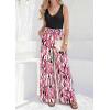 image:imageBTFBM Two Piece Sets For Women Summer 2026 Spring Outfits Casual Sleeveless Wide Leg Pants Sets Beach Vacation ClothesFloral White Rose Red