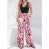 image:imageBTFBM Two Piece Sets For Women Summer 2026 Spring Outfits Casual Sleeveless Wide Leg Pants Sets Beach Vacation ClothesFloral White Rose Red