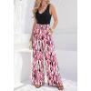 image:imageBTFBM Two Piece Sets For Women Summer 2026 Spring Outfits Casual Sleeveless Wide Leg Pants Sets Beach Vacation ClothesFloral White Rose Red