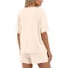 image:imageBTFBM Two Piece Sets For Women Summer Outfits Short Sleeve Tops Lounge Shorts Sets Oversized Matching Sets Pockets 2026Beige