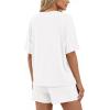 image:imageBTFBM Two Piece Sets For Women Summer Outfits Short Sleeve Tops Lounge Shorts Sets Oversized Matching Sets Pockets 2026White
