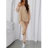 image:imageBTFBM Two Piece Sets for Women 2026 Casual Lounge Set Matching Oversized Shirts Leggings Workout Airport Travel OutfitsApricot