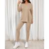 image:imageBTFBM Two Piece Sets for Women 2026 Casual Lounge Set Matching Oversized Shirts Leggings Workout Airport Travel OutfitsApricot