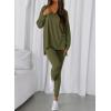 image:imageBTFBM Two Piece Sets for Women 2026 Casual Lounge Set Matching Oversized Shirts Leggings Workout Airport Travel OutfitsArmy Green