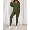 image:imageBTFBM Two Piece Sets for Women 2026 Casual Lounge Set Matching Oversized Shirts Leggings Workout Airport Travel OutfitsArmy Green