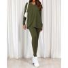 image:imageBTFBM Two Piece Sets for Women 2026 Casual Lounge Set Matching Oversized Shirts Leggings Workout Airport Travel OutfitsArmy Green