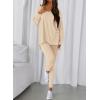 image:imageBTFBM Two Piece Sets for Women 2026 Casual Lounge Set Matching Oversized Shirts Leggings Workout Airport Travel OutfitsBeige