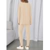 image:imageBTFBM Two Piece Sets for Women 2026 Casual Lounge Set Matching Oversized Shirts Leggings Workout Airport Travel OutfitsBeige