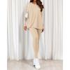 image:imageBTFBM Two Piece Sets for Women 2026 Casual Lounge Set Matching Oversized Shirts Leggings Workout Airport Travel OutfitsBeige