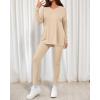 image:imageBTFBM Two Piece Sets for Women 2026 Casual Lounge Set Matching Oversized Shirts Leggings Workout Airport Travel OutfitsBeige