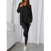 image:imageBTFBM Two Piece Sets for Women 2026 Casual Lounge Set Matching Oversized Shirts Leggings Workout Airport Travel OutfitsBlack