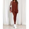 image:imageBTFBM Two Piece Sets for Women 2026 Casual Lounge Set Matching Oversized Shirts Leggings Workout Airport Travel OutfitsBrown
