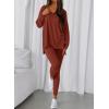 image:imageBTFBM Two Piece Sets for Women 2026 Casual Lounge Set Matching Oversized Shirts Leggings Workout Airport Travel OutfitsBrown