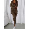 image:imageBTFBM Two Piece Sets for Women 2026 Casual Lounge Set Matching Oversized Shirts Leggings Workout Airport Travel OutfitsDark Brown