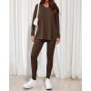 image:imageBTFBM Two Piece Sets for Women 2026 Casual Lounge Set Matching Oversized Shirts Leggings Workout Airport Travel OutfitsDark Brown