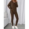 image:imageBTFBM Two Piece Sets for Women 2026 Casual Lounge Set Matching Oversized Shirts Leggings Workout Airport Travel OutfitsDark Brown