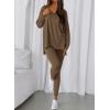 image:imageBTFBM Two Piece Sets for Women 2026 Casual Lounge Set Matching Oversized Shirts Leggings Workout Airport Travel OutfitsDark Brown