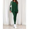 image:imageBTFBM Two Piece Sets for Women 2026 Casual Lounge Set Matching Oversized Shirts Leggings Workout Airport Travel OutfitsDark Green