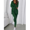 image:imageBTFBM Two Piece Sets for Women 2026 Casual Lounge Set Matching Oversized Shirts Leggings Workout Airport Travel OutfitsDark Green