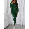 image:imageBTFBM Two Piece Sets for Women 2026 Casual Lounge Set Matching Oversized Shirts Leggings Workout Airport Travel OutfitsDark Green