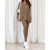 image:imageBTFBM Two Piece Sets for Women 2026 Casual Lounge Set Matching Oversized Shirts Leggings Workout Airport Travel OutfitsDark Khaki