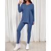 image:imageBTFBM Two Piece Sets for Women 2026 Casual Lounge Set Matching Oversized Shirts Leggings Workout Airport Travel OutfitsDusty Blue