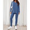 image:imageBTFBM Two Piece Sets for Women 2026 Casual Lounge Set Matching Oversized Shirts Leggings Workout Airport Travel OutfitsDusty Blue