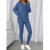 image:imageBTFBM Two Piece Sets for Women 2026 Casual Lounge Set Matching Oversized Shirts Leggings Workout Airport Travel OutfitsDusty Blue