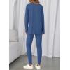 image:imageBTFBM Two Piece Sets for Women 2026 Casual Lounge Set Matching Oversized Shirts Leggings Workout Airport Travel OutfitsDusty Blue
