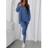 image:imageBTFBM Two Piece Sets for Women 2026 Casual Lounge Set Matching Oversized Shirts Leggings Workout Airport Travel OutfitsDusty Blue