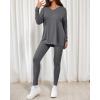image:imageBTFBM Two Piece Sets for Women 2026 Casual Lounge Set Matching Oversized Shirts Leggings Workout Airport Travel OutfitsGrey