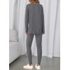 image:imageBTFBM Two Piece Sets for Women 2026 Casual Lounge Set Matching Oversized Shirts Leggings Workout Airport Travel OutfitsGrey