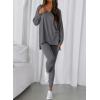 image:imageBTFBM Two Piece Sets for Women 2026 Casual Lounge Set Matching Oversized Shirts Leggings Workout Airport Travel OutfitsGrey