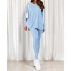 image:imageBTFBM Two Piece Sets for Women 2026 Casual Lounge Set Matching Oversized Shirts Leggings Workout Airport Travel OutfitsLight Blue