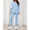 image:imageBTFBM Two Piece Sets for Women 2026 Casual Lounge Set Matching Oversized Shirts Leggings Workout Airport Travel OutfitsLight Blue