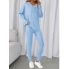 image:imageBTFBM Two Piece Sets for Women 2026 Casual Lounge Set Matching Oversized Shirts Leggings Workout Airport Travel OutfitsLight Blue