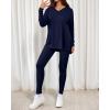 image:imageBTFBM Two Piece Sets for Women 2026 Casual Lounge Set Matching Oversized Shirts Leggings Workout Airport Travel OutfitsNavy Blue