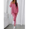 image:imageBTFBM Two Piece Sets for Women 2026 Casual Lounge Set Matching Oversized Shirts Leggings Workout Airport Travel OutfitsPink