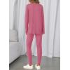 image:imageBTFBM Two Piece Sets for Women 2026 Casual Lounge Set Matching Oversized Shirts Leggings Workout Airport Travel OutfitsPink