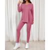 image:imageBTFBM Two Piece Sets for Women 2026 Casual Lounge Set Matching Oversized Shirts Leggings Workout Airport Travel OutfitsPink